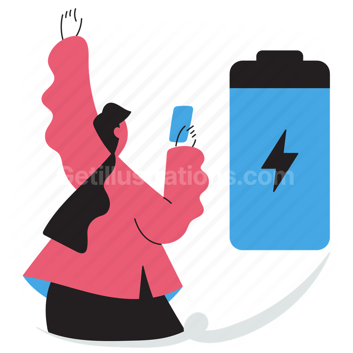 battery, charge, charging, mobile, smartphone, power, electricity, woman